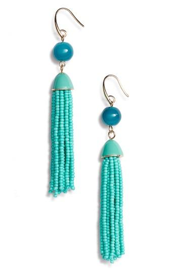 Women's Halogen Beaded Tassel Drop Earrings