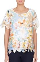 Women's Catherine Catherine Malandrino Carroll Floral Print Lace Blouse - Pink