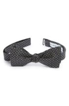 Men's Calibrate One Way Geometric Silk Bow Tie, Size - Black