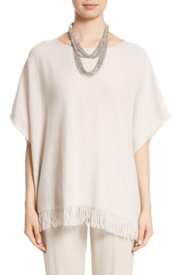 Women's Fabiana Filippi Cashmere Fringe Poncho - Beige