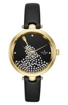 Women's Kate Spade New York Holland Crystal Dial Leather Strap Watch, 34mm