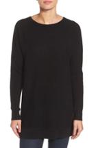 Petite Women's Halogen High/low Wool & Cashmere Tunic Sweater P - Black