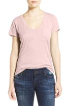 Petite Women's Caslon Relaxed Slub Knit U-neck Tee P - Pink