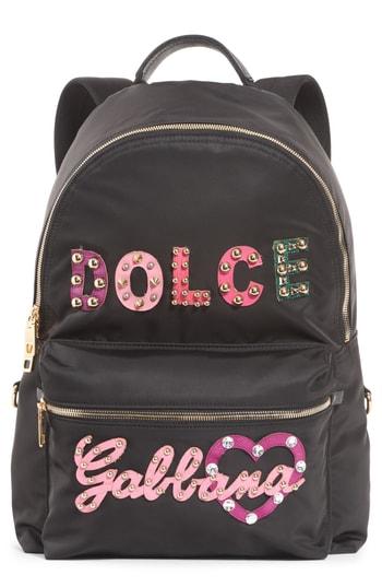 Dolce & Gabbana Logo Nylon Backpack - Black