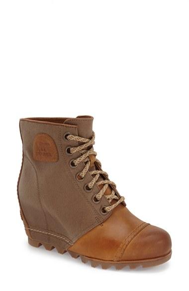Women's Sorel '1964 Premium Canvas' Waterproof Wedge Bootie M - Brown