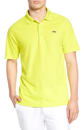 Men's Lacoste 'sport' Raglan Ultra Dry Performance Polo (l) - Yellow