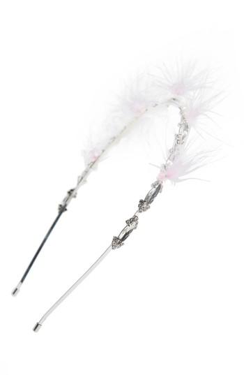 Cara Feather & Crystal Headband, Size - Pink
