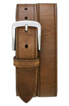 Men's Shinola Double Stitch Leather Belt - Charcoal
