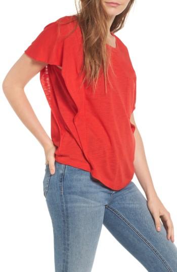 Women's Splendid Slub Flutter Top - Red