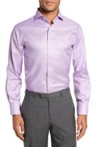 Men's Lorenzo Uomo Trim Fit Houndstooth Dress Shirt .5 - 34 - Purple