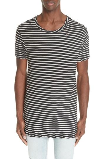 Men's Ksubi Sinister Distressed Stripe T-shirt - None