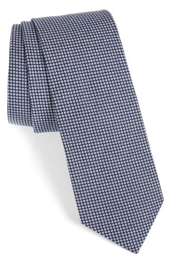 Men's 1901 Mini Medallion Cotton Tie, Size - Blue
