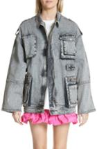 Women's Stella Mccartney Acid Wash Oversize Denim Jacket Us / 38 It - Grey