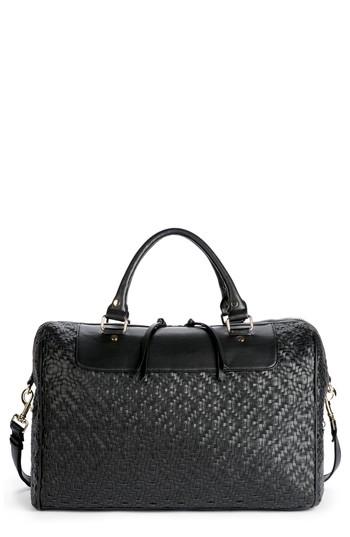 Sole Society Weave Oversize Satchel - Black