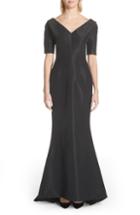 Women's Amsale Sena Jersey Keyhole Halter Gown