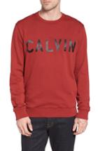 Men's Calvin Klein Jeans Logo Crew Sweatshirt - Red