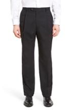 Men's Berle Pleated Solid Wool Trousers X 30 - Black