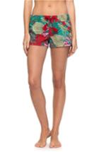 Women's Roxy Cuba Print Beach Shorts - Red
