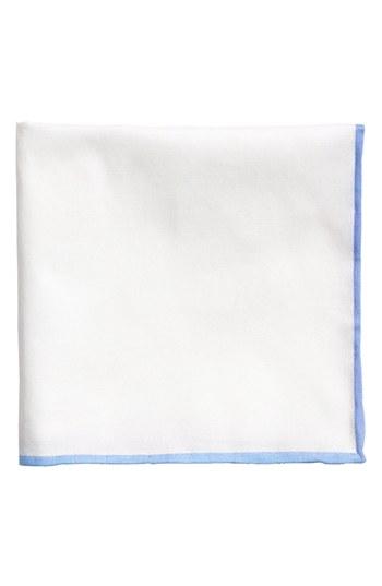 Men's 1901 Cotton Pocket Square, Size - Blue