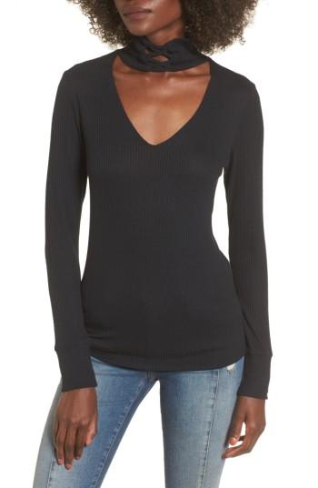 Women's Lna Lace-up Turtleneck Top - Black