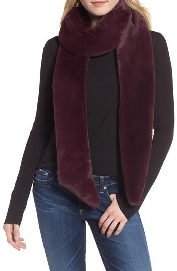 Women's Heurueh Skinny Faux Fur Scarf, Size - Red