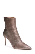 Women's Aquazzura Alma Metallic Pointy Toe Bootie Us / 36eu - Metallic