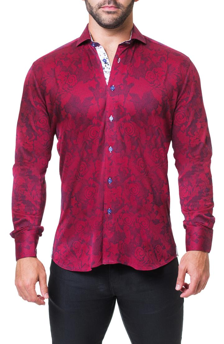 Men's Maceoo Newton Cloud Knit Sport Shirt - Red
