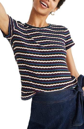 Women's Madewell Ribbed Baby Tee, Size - White