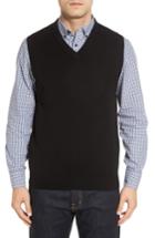Men's Nordstrom Men's Shop Cashmere V-neck Sweater Vest - Black