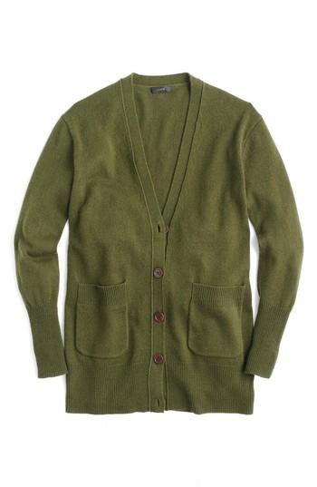 Women's J.crew Oversize Wool Blend Cardigan - Green