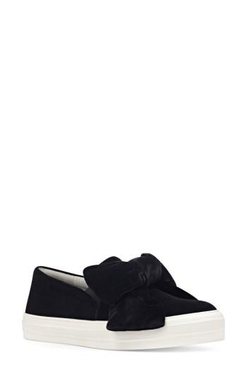 Women's Nine West Onosha Bow Slip-on Sneaker .5 M - Black