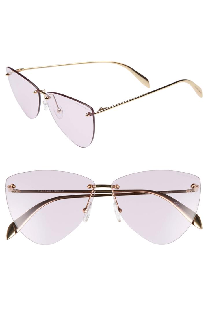 Women's Alexander Mcqueen 63mm Oversize Rimless Sunglasses -