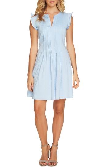 Women's Cece Flutter Sleeve Pintuck Dress - Blue
