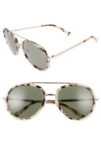 Women's Kendall + Kylie Jules 58mm Aviator Sunglasses - Crystal Black/ White/ Gold