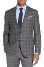 Men's Ted Baker London Tivoli Trim Fit Plaid Wool Sport Coat S - Grey