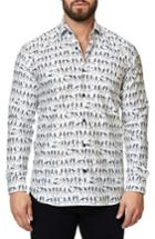 Men's Maceoo Luxor Funky Skeleton Trim Fit Sport Shirt (s) - White