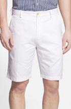 Men's Peter Millar 'winston' Washed Twill Flat Front Shorts - White