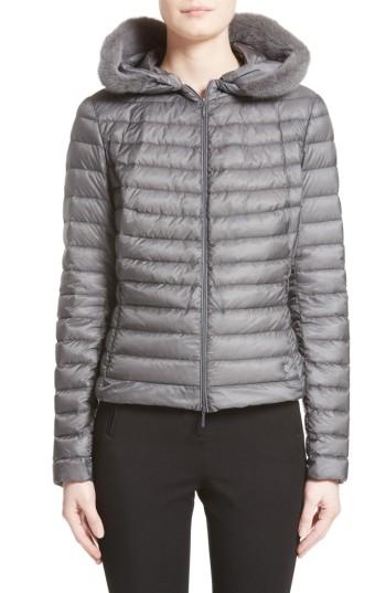 Women's Moncler Sorbus Genuine Mink Fur Trim Quilted Jacket