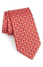 Men's Salvatore Ferragamo Felice Print Silk Tie, Size - Red