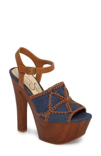 Women's Jessica Simpson Dezzie Platform Sandal M - Blue