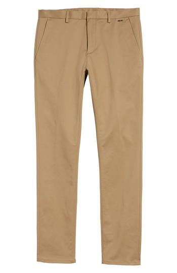Men's Hugo Helgo Flat Front Stretch Pants R - Beige