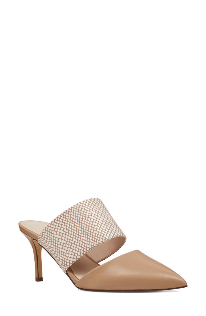 Women's Nine West Wide Strap Mule .5 M - Beige