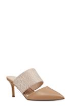 Women's Nine West Wide Strap Mule .5 M - Beige