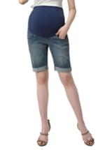 Women's Kimi And Kai Abbie Denim Stretch Maternity Shorts - Blue