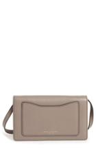 Women's Marc Jacobs 'recruit' Pebbled Leather Crossbody Wallet - Brown