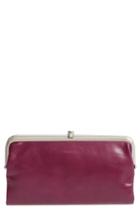 Women's Hobo 'lauren' Leather Double Frame Clutch - Purple
