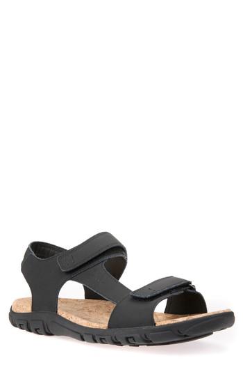 Men's Geox Strada 26 Sport Sandal .5us / 46eu - Black