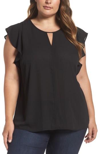 Women's Vince Camuto Ruffle Sleeve Keyhole Blouse