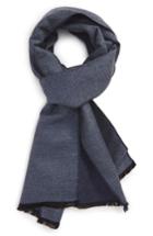 Men's Nordstrom Men's Shop Herringbone Wool Scarf, Size - Blue