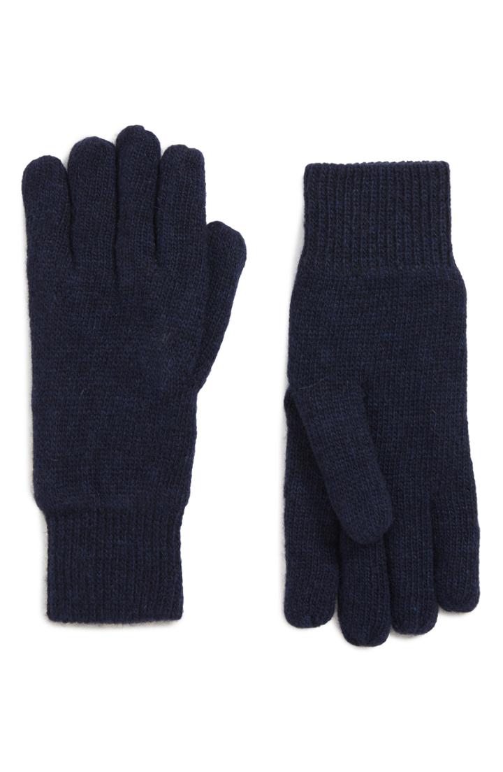 Men's Barbour Carlton Stretch Wool Gloves, Size - Blue